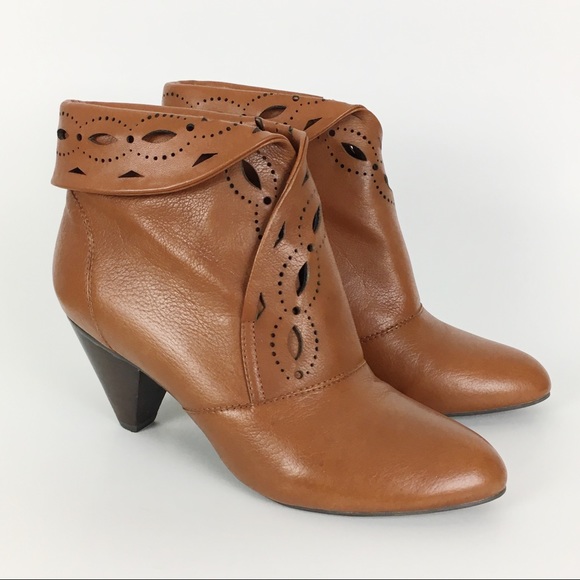 Miz Mooz Shoes - Miz Mooz Cognac Brown Leather Booties Boots 8.5